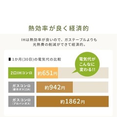 IHクッキングヒーター 2口 アイリスオーヤマ
の画像
