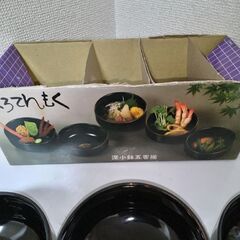 未使用　くろてんもく　漆黒の深小鉢５客セット　直径11.5㎝　高さ6㎝の画像