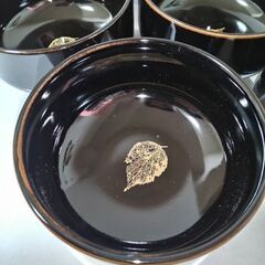 未使用　くろてんもく　漆黒の深小鉢５客セット　直径11.5㎝　高さ6㎝の画像