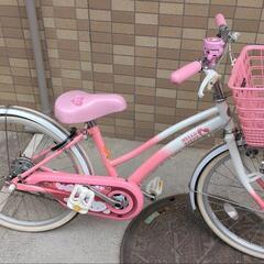 自転車　20インチ　ハローキティ　子供　大阪市　カワイイ系　ピンク