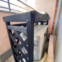 ★譲り先決定★室外機カバー　木製　ブラックの画像