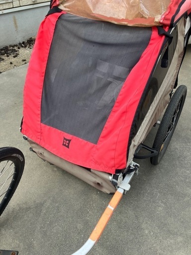 サイクルトレーラー2人乗り チャイルドシート 幼稚園保育園の送迎に便利