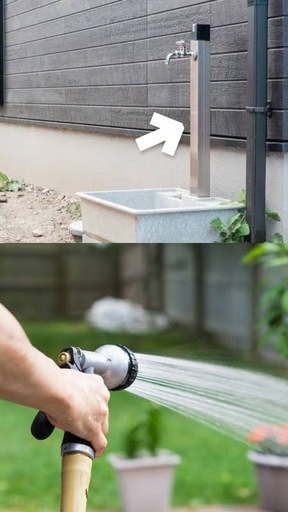 お庭の散水栓取り付け・移設