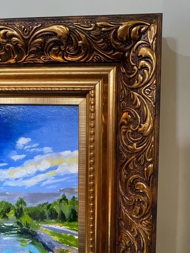風景画 油彩 2024年 金色フレーム