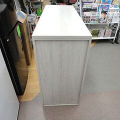 収納付きデスク カウンター 幅120x奥行42.5x高さ85.5cm ホワイトウォッシュ 西岡店の画像