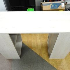 収納付きデスク カウンター 幅120x奥行42.5x高さ85.5cm ホワイトウォッシュ 西岡店の画像