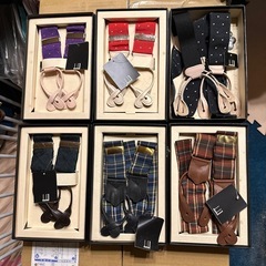 新品 ダンヒル サスペンダー ボタン式 6本