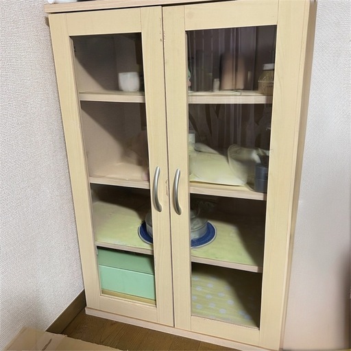 【値下げ】 キャビネット　ガラス扉　可動式棚五段　姫路マルニ製 kg74221_kago.jpg
