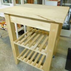 IKEA BEKVAM ベクヴェーム キッチンワゴン バーチ材 作業台の画像