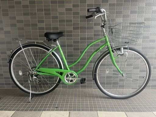 中古自転車】シティサイクル27インチ一般車ママチャリ6段変速