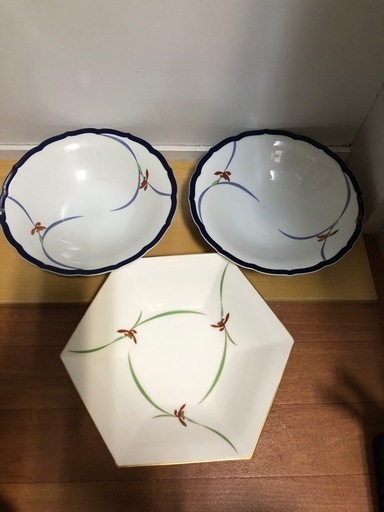 GYP0425 香蘭社オーキッドレースディナー皿2枚六角皿食器セット