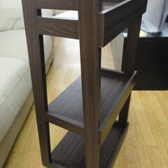 3段シェルフ 木製 ダークブラウン 幅44×高83㎝ 本棚 収納棚 オープンラック　西岡店の画像