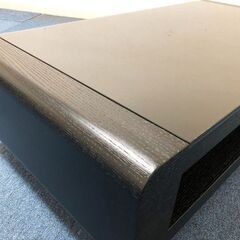 センターテーブル CT BERNNEY F モダンスタイル 強化硝子ブラック天板 天然木フレーム　ニトリベルネF リビングテーブルの画像