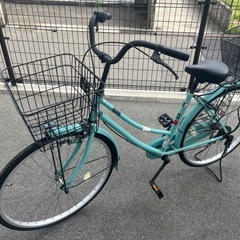 【受け渡し者決定】自転車　カゴ2つ付き！ママチャリの画像