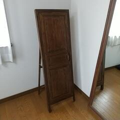 🎉木製スタンドミラー 【高さ134cm】・ソーレ ドアミラー・ドア付き・扉付き・全身鏡・姿見・インテリア・アンティーク・ヴィンテージ・引き取り・岡山市中区の画像