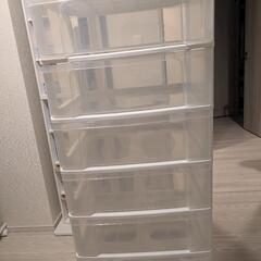 【無料】6段衣装ケース　透明　引き出し　タンス