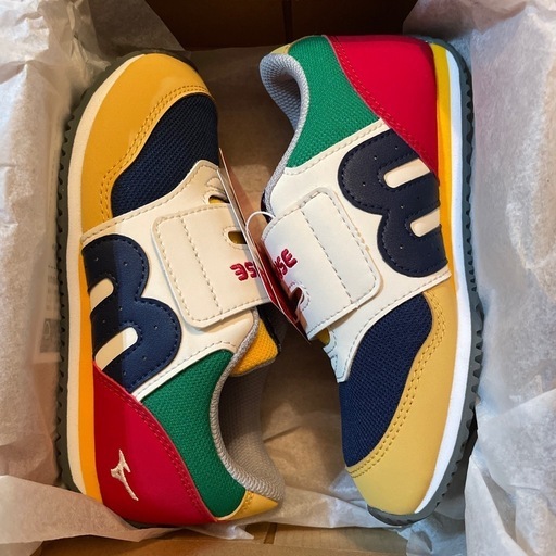 【定価¥19,800】ミキハウス 現行品 ミズノコラボ キッズシューズ マルチカラー 17.5cm