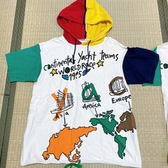 カステルバジャック　リンクコーデ　ペアルック　半袖パーカー　トップス　3 4 L XL ヴィンテージの画像