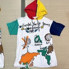 カステルバジャック　リンクコーデ　ペアルック　半袖パーカー　トップス　3 4 L XL ヴィンテージの画像