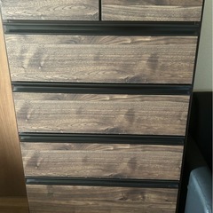 木目調タンス　ブラウン　幅60cm