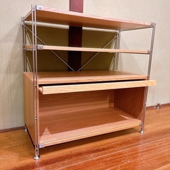 【美品】 無印良品　ステンレスユニットシェルフ オーク材 棚セッ...