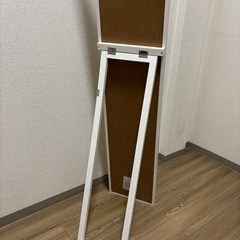 不二貿易 木製スタンドミラー ホワイトの画像