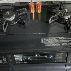 パロマ　ガスコンロ　　PA-380W-L 黒　左強火