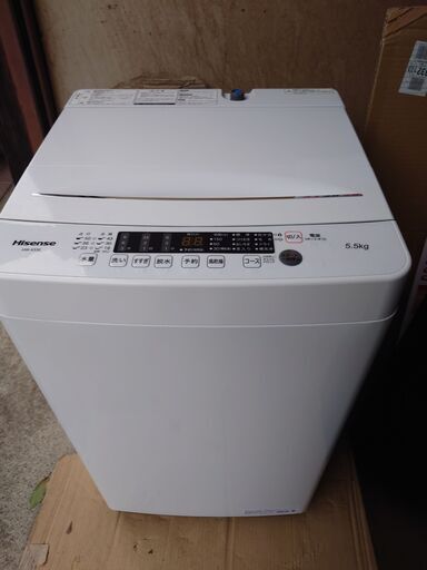 全自動電気洗濯機 単身用 5.5kg ハイセンス HW-K55E 2020年製