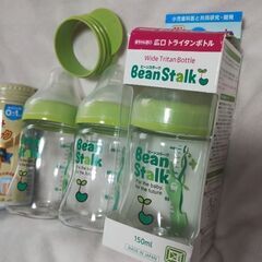 新品未使用あり　ビーンスターク　Beanstalk　哺乳瓶　ほほえみらくらくミルク　すこやかМ1アタッチメントの画像