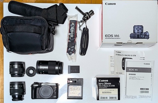 超美品Canon EOS M6ダブルズームキット+マクロレンズ他セット