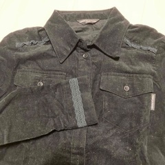 美品 COMME CA PASSAGE シャツワンピ ブラック 140の画像