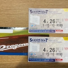 4/26 中日ドラゴンズ VS 東京ヤクルト　内野シート