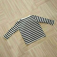 100cm　無印良品　MUJI グレーのボーダーの画像