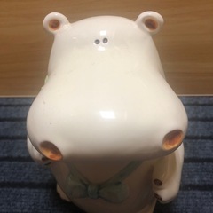 レトロ　カバ　貯金箱の画像
