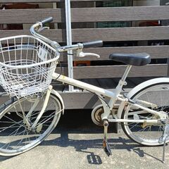 子供用自転車 20インチ ホワイト バスケット付き　ダイワサイクル