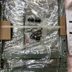 【未使用】レンジ上ラック／グリーン（幅調整可）2500円の画像
