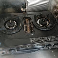 パロマ　ふたくちコンロ　グリル付き　プロパンガス専用