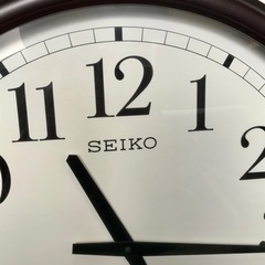 Te061●札幌市内・花川 無料配達●SEIKO セイコー 大型　掛け時計 直径約56cm 掛時計 ダークブラウン●USED の画像