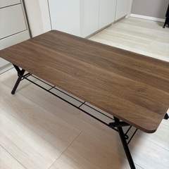 美品　ニトリ(NITORI) 折りたたみテーブル ミドルブラウン