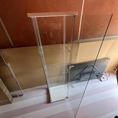 💕IKEA　イケア　DETOLF/デトルフ　ガラス扉キャビネット43x163 cm　ホワイトの画像