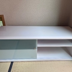 TV台　白　可動棚の画像
