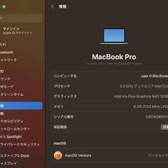 MacBook Pro（13インチ,2017）256GB/8GB〈MPXT2J/A〉⑤の画像