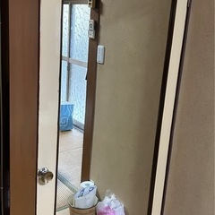 アンティーク　大型ドア型ミラー