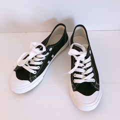 【LIFELEX】キャンバスシューズ ローカット ブラック 23.0㎝