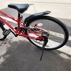 24インチ 子供用自転車 LOUISVILLE レッド 赤 カゴ付き 切替付き カギ