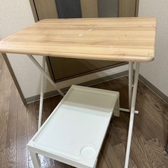 木製折りたたみ机&白折りたたみ机
