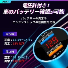 シガーソケット 車載充電器USB 2口  の画像
