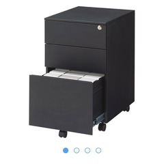スチールキャビネット　3段　ブラック