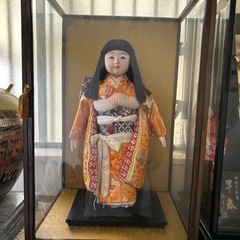 譲ります！日本人形　市松人形　ガラスケース入りの画像