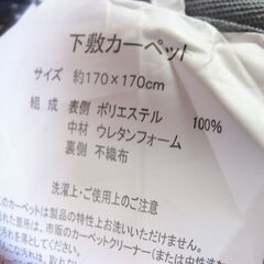 ニトリ ラグパッド ずれ防止下敷き専用 幅170×奥行170cmの画像
